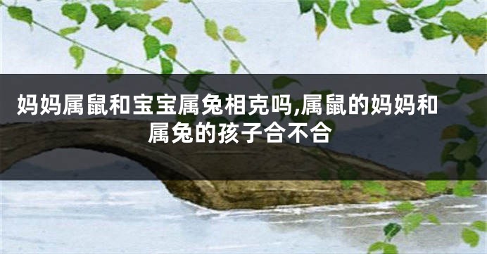 妈妈属鼠和宝宝属兔相克吗,属鼠的妈妈和属兔的孩子合不合