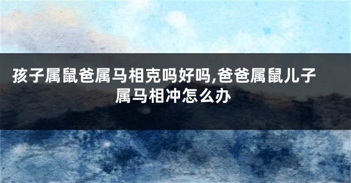 孩子属鼠爸属马相克吗好吗,爸爸属鼠儿子属马相冲怎么办
