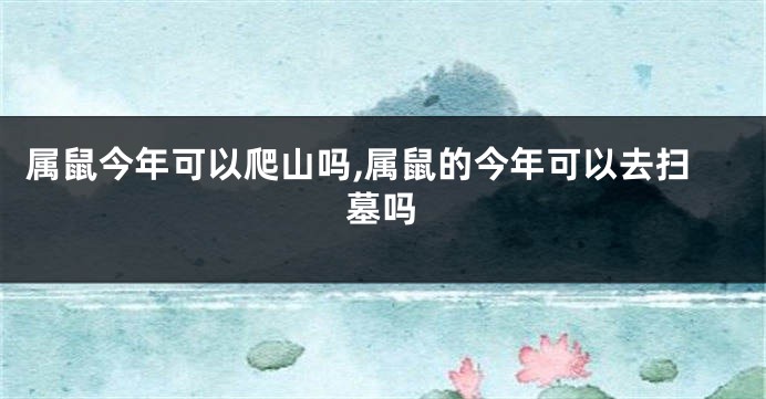 属鼠今年可以爬山吗,属鼠的今年可以去扫墓吗