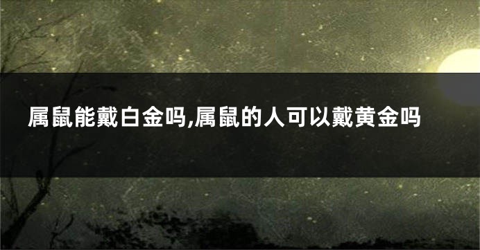 属鼠能戴白金吗,属鼠的人可以戴黄金吗