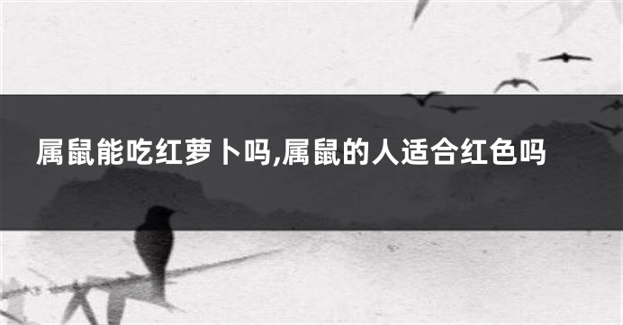 属鼠能吃红萝卜吗,属鼠的人适合红色吗