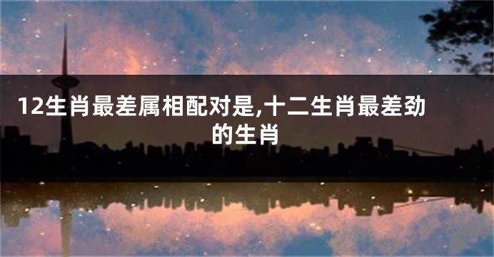 12生肖最差属相配对是,十二生肖最差劲的生肖