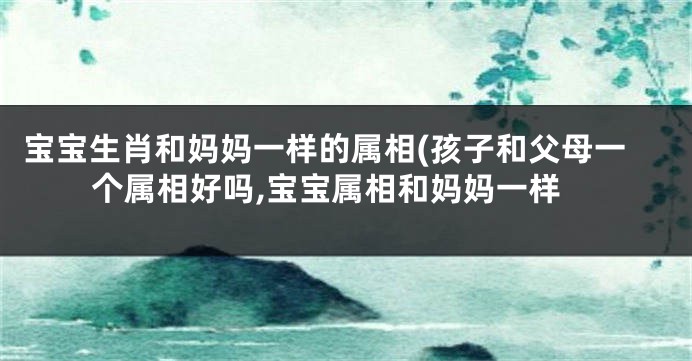宝宝生肖和妈妈一样的属相(孩子和父母一个属相好吗,宝宝属相和妈妈一样