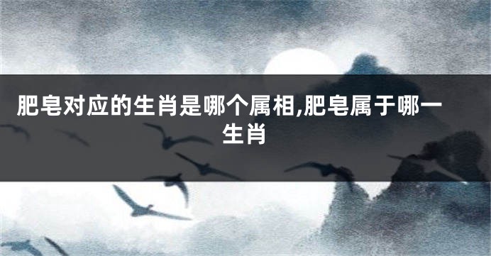 肥皂对应的生肖是哪个属相,肥皂属于哪一生肖