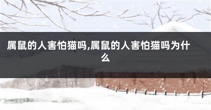 属鼠的人害怕猫吗,属鼠的人害怕猫吗为什么