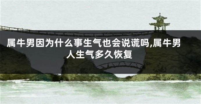 属牛男因为什么事生气也会说谎吗,属牛男人生气多久恢复