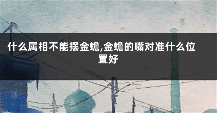 什么属相不能摆金蟾,金蟾的嘴对准什么位置好