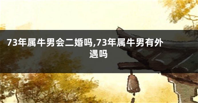 73年属牛男会二婚吗,73年属牛男有外遇吗