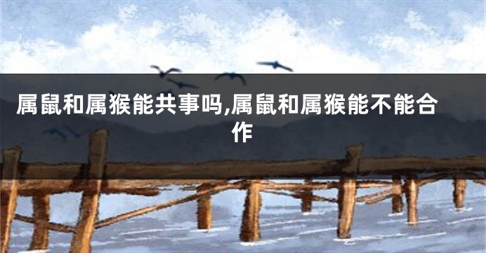 属鼠和属猴能共事吗,属鼠和属猴能不能合作