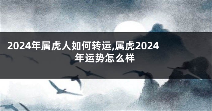 2024年属虎人如何转运,属虎2024年运势怎么样