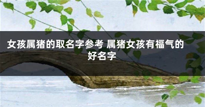 女孩属猪的取名字参考 属猪女孩有福气的好名字