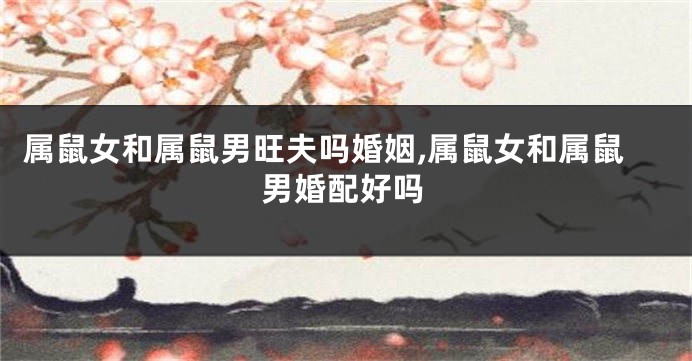 属鼠女和属鼠男旺夫吗婚姻,属鼠女和属鼠男婚配好吗