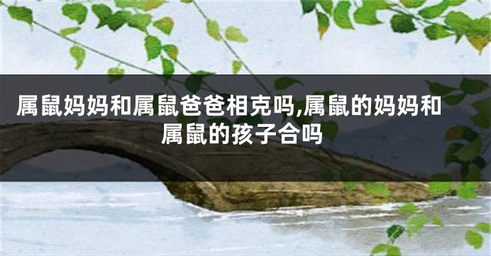 属鼠妈妈和属鼠爸爸相克吗,属鼠的妈妈和属鼠的孩子合吗