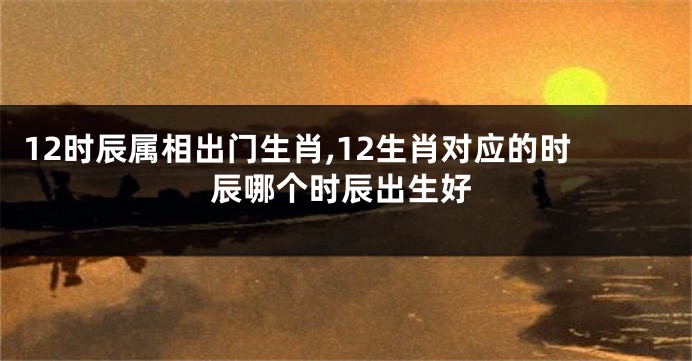 12时辰属相出门生肖,12生肖对应的时辰哪个时辰出生好