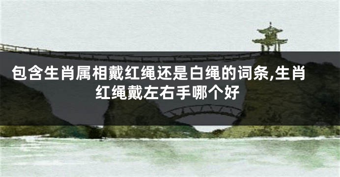 包含生肖属相戴红绳还是白绳的词条,生肖红绳戴左右手哪个好