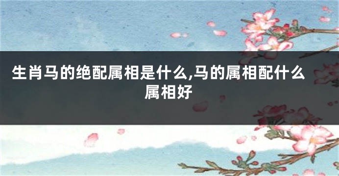 生肖马的绝配属相是什么,马的属相配什么属相好