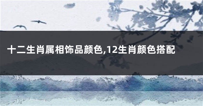 十二生肖属相饰品颜色,12生肖颜色搭配