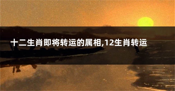 十二生肖即将转运的属相,12生肖转运