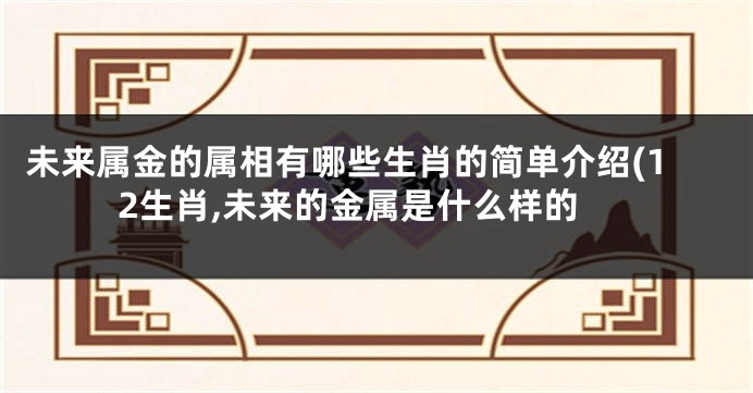 未来属金的属相有哪些生肖的简单介绍(12生肖,未来的金属是什么样的
