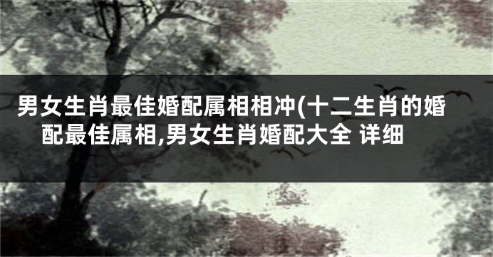 男女生肖最佳婚配属相相冲(十二生肖的婚配最佳属相,男女生肖婚配大全 详细