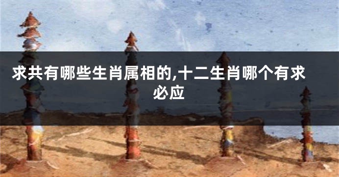 求共有哪些生肖属相的,十二生肖哪个有求必应
