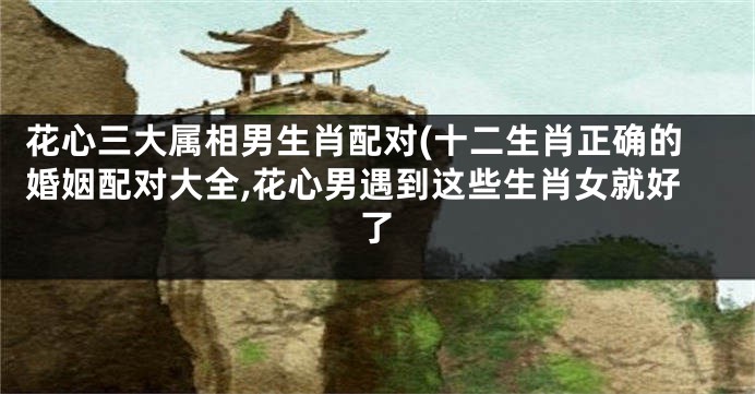 花心三大属相男生肖配对(十二生肖正确的婚姻配对大全,花心男遇到这些生肖女就好了