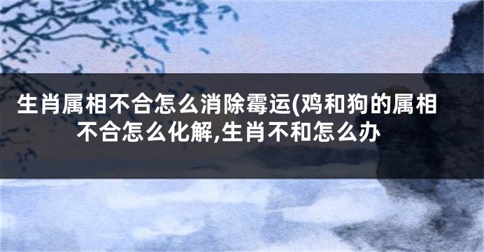 生肖属相不合怎么消除霉运(鸡和狗的属相不合怎么化解,生肖不和怎么办