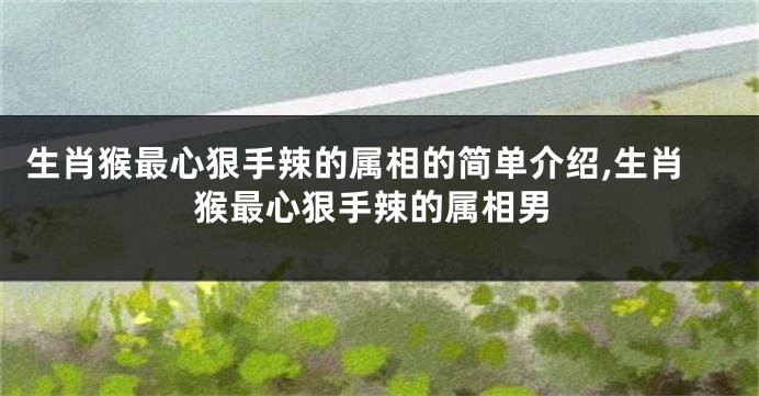 生肖猴最心狠手辣的属相的简单介绍,生肖猴最心狠手辣的属相男