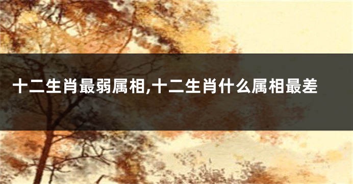 十二生肖最弱属相,十二生肖什么属相最差