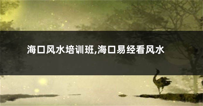 海口风水培训班,海口易经看风水