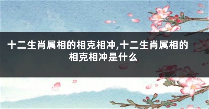 十二生肖属相的相克相冲,十二生肖属相的相克相冲是什么