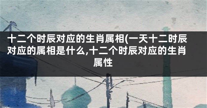 十二个时辰对应的生肖属相(一天十二时辰对应的属相是什么,十二个时辰对应的生肖属性