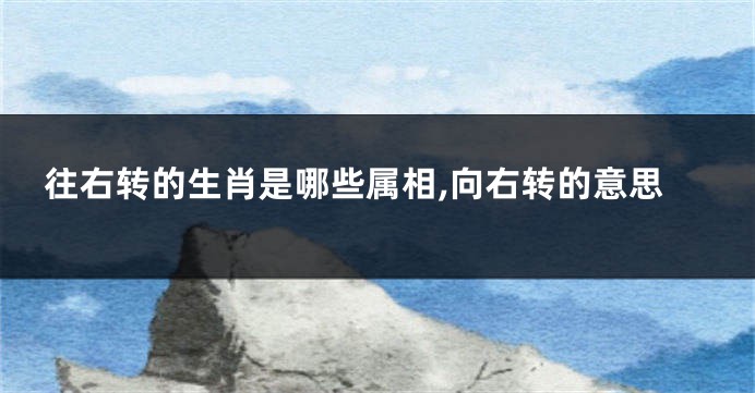 往右转的生肖是哪些属相,向右转的意思