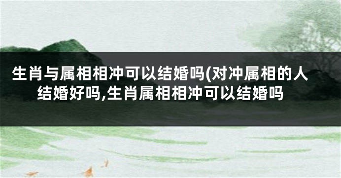 生肖与属相相冲可以结婚吗(对冲属相的人结婚好吗,生肖属相相冲可以结婚吗