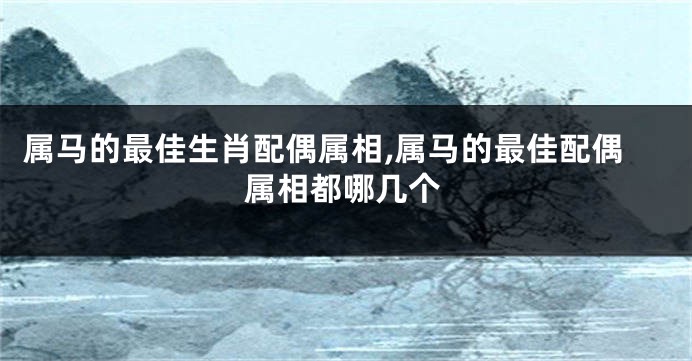 属马的最佳生肖配偶属相,属马的最佳配偶属相都哪几个