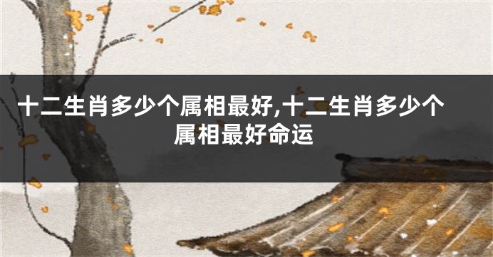十二生肖多少个属相最好,十二生肖多少个属相最好命运