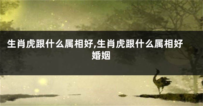生肖虎跟什么属相好,生肖虎跟什么属相好婚姻