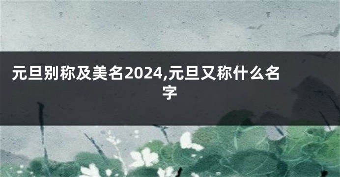 元旦别称及美名2024,元旦又称什么名字
