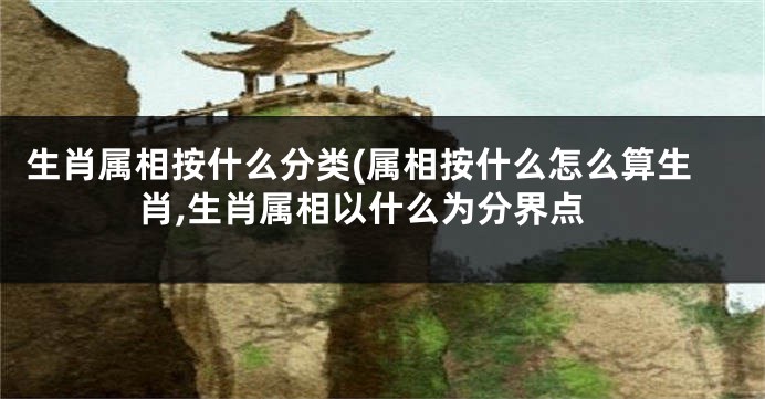 生肖属相按什么分类(属相按什么怎么算生肖,生肖属相以什么为分界点