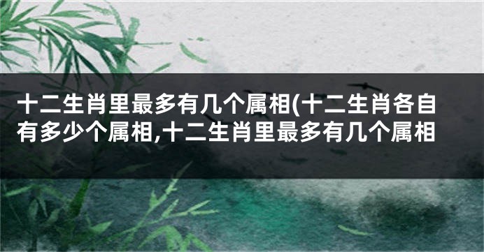十二生肖里最多有几个属相(十二生肖各自有多少个属相,十二生肖里最多有几个属相