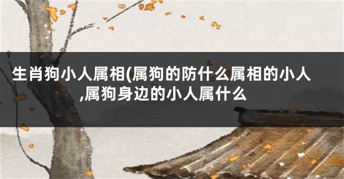 生肖狗小人属相(属狗的防什么属相的小人,属狗身边的小人属什么