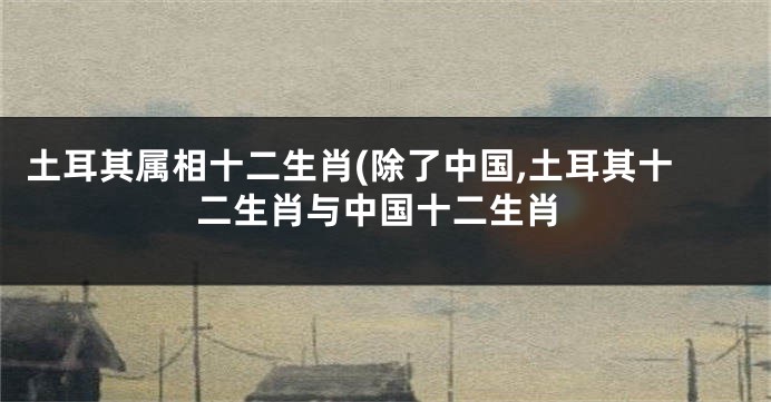 土耳其属相十二生肖(除了中国,土耳其十二生肖与中国十二生肖