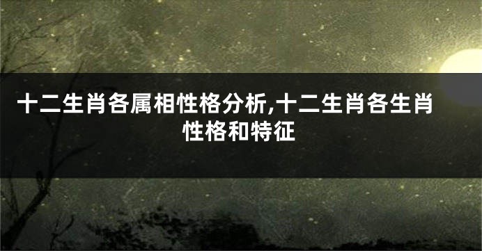 十二生肖各属相性格分析,十二生肖各生肖性格和特征