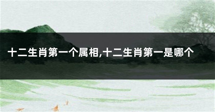 十二生肖第一个属相,十二生肖第一是哪个