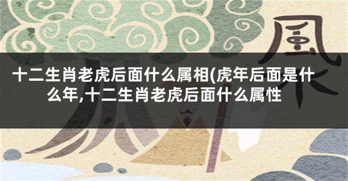 十二生肖老虎后面什么属相(虎年后面是什么年,十二生肖老虎后面什么属性