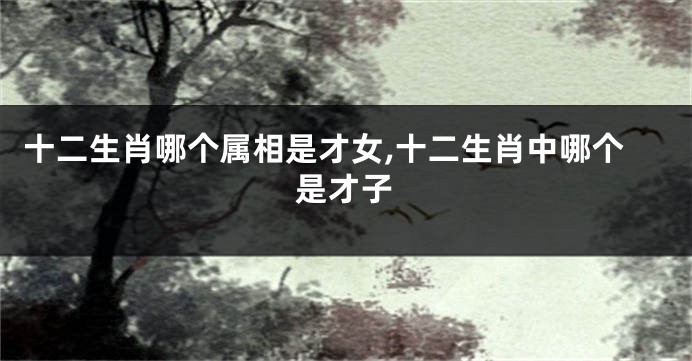 十二生肖哪个属相是才女,十二生肖中哪个是才子