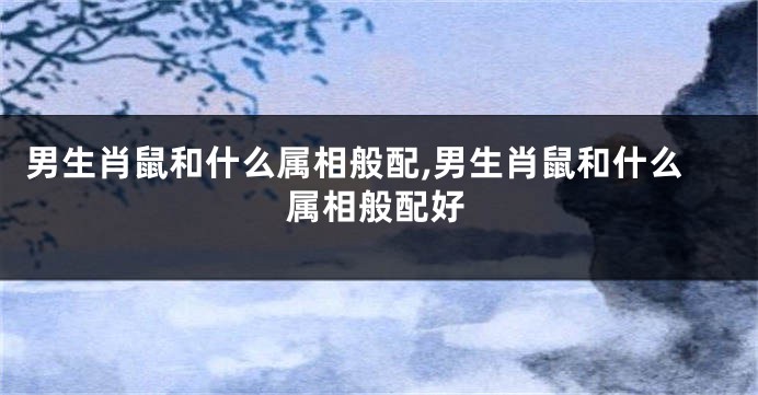 男生肖鼠和什么属相般配,男生肖鼠和什么属相般配好