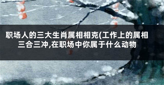 职场人的三大生肖属相相克(工作上的属相三合三冲,在职场中你属于什么动物