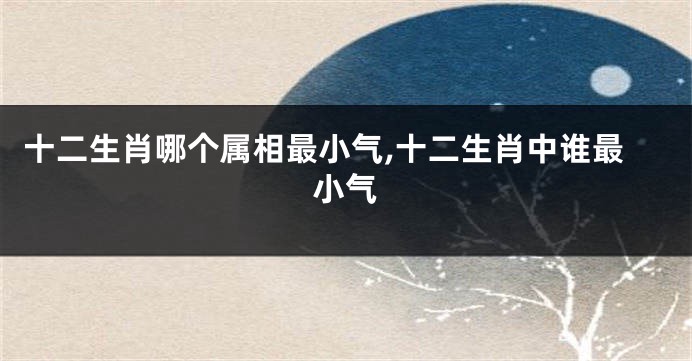 十二生肖哪个属相最小气,十二生肖中谁最小气