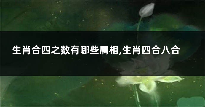 生肖合四之数有哪些属相,生肖四合八合